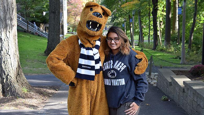 student and lion